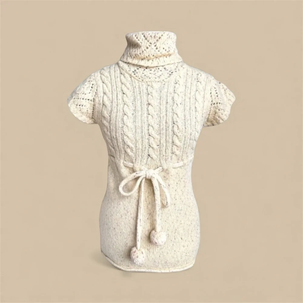 NWOT Anthropologie Cream Cable Knit Cowl Neck Sweater